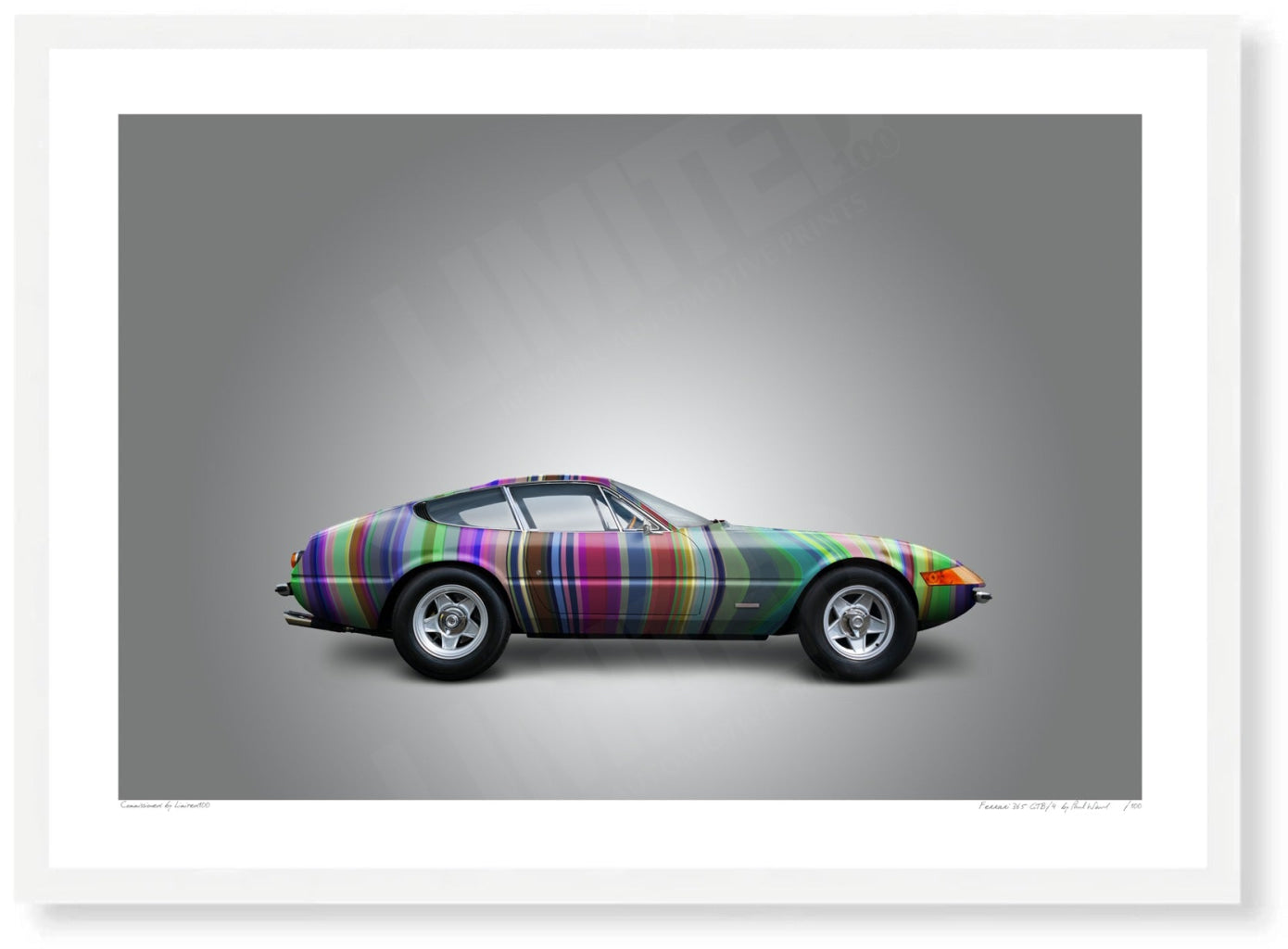 Ferrari 365 GTB/4 (technicolour stripes on grey)