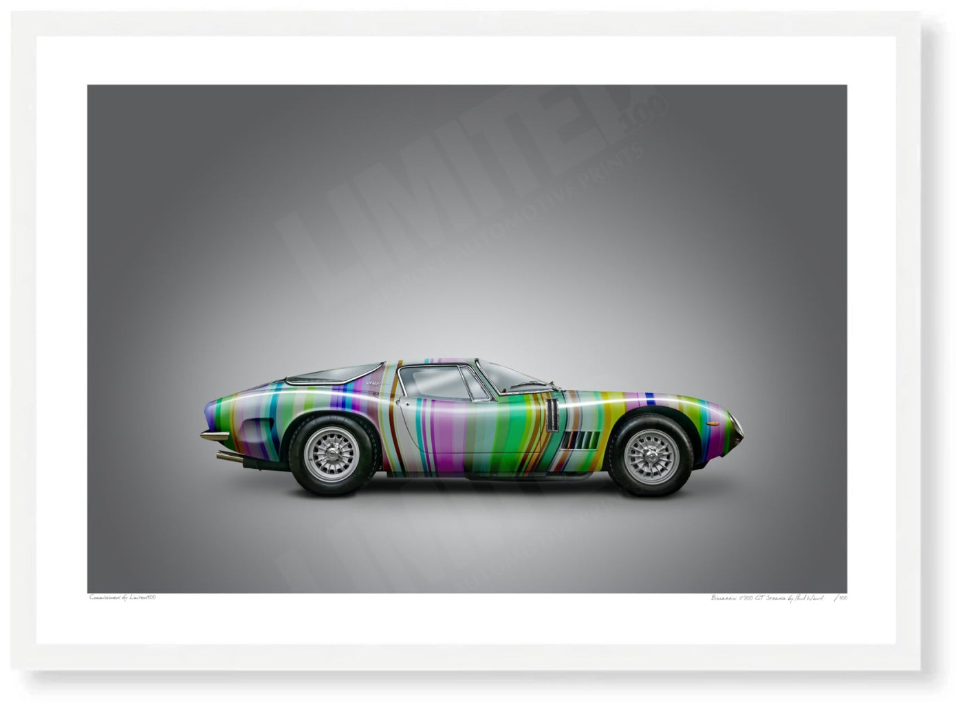 Bizzarrini 5300 GT Strada (technicolour on grey)