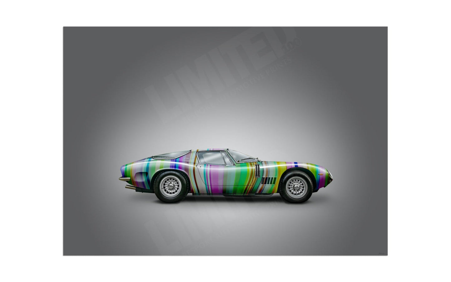 Bizzarrini 5300 GT Strada (technicolour on grey)