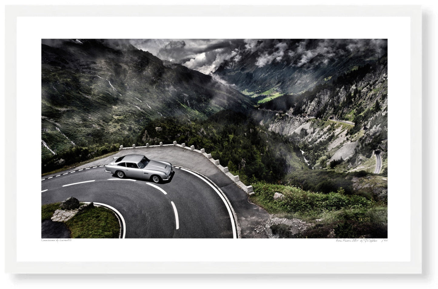Aston Martin DB5 in the Swiss Alps