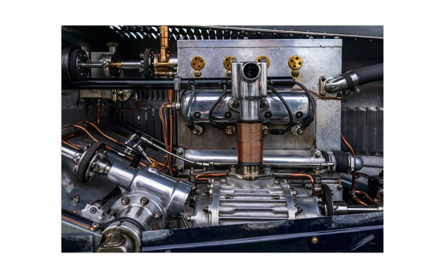Vintage Bugatti engine detail
