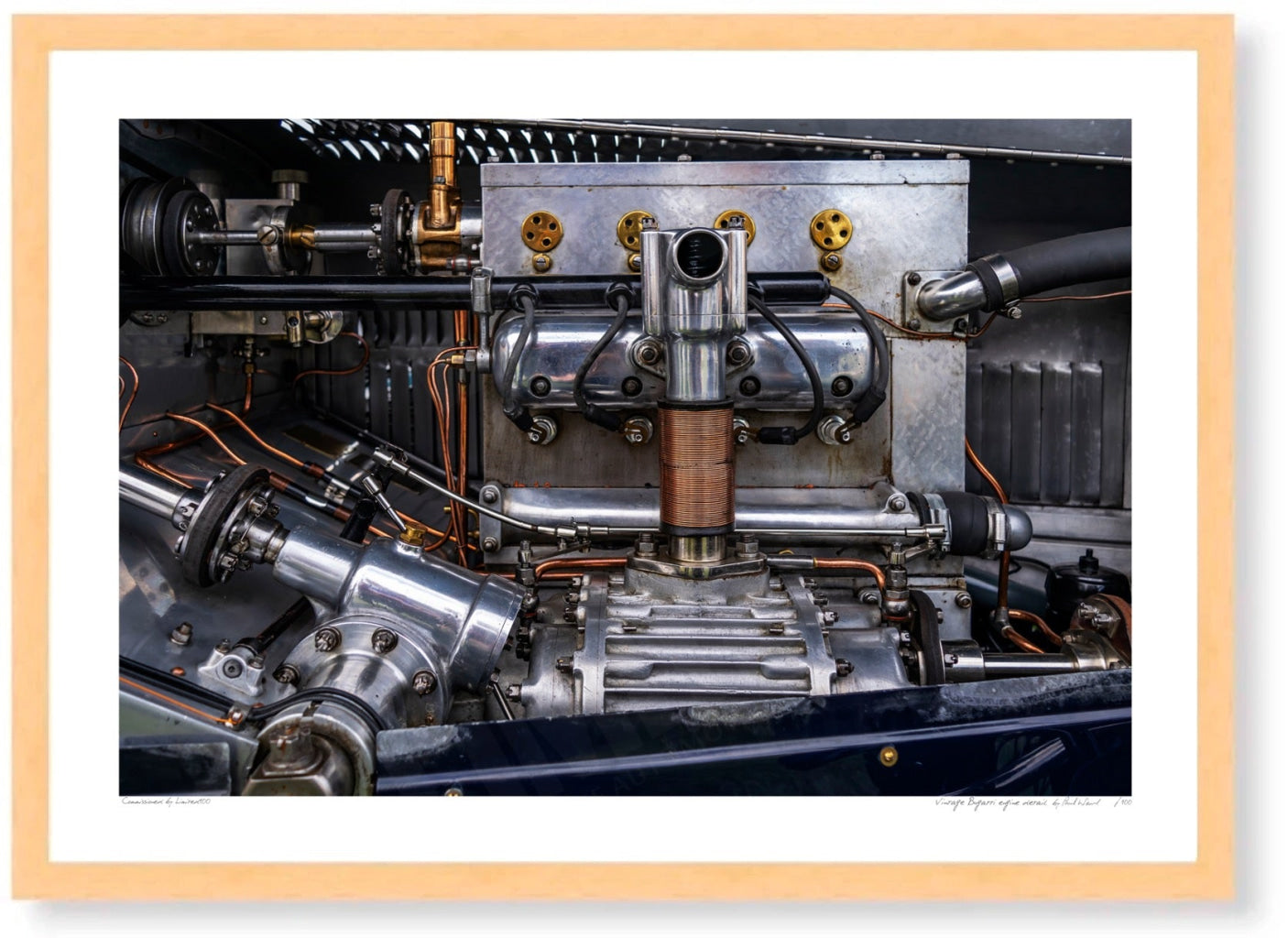Vintage Bugatti engine detail