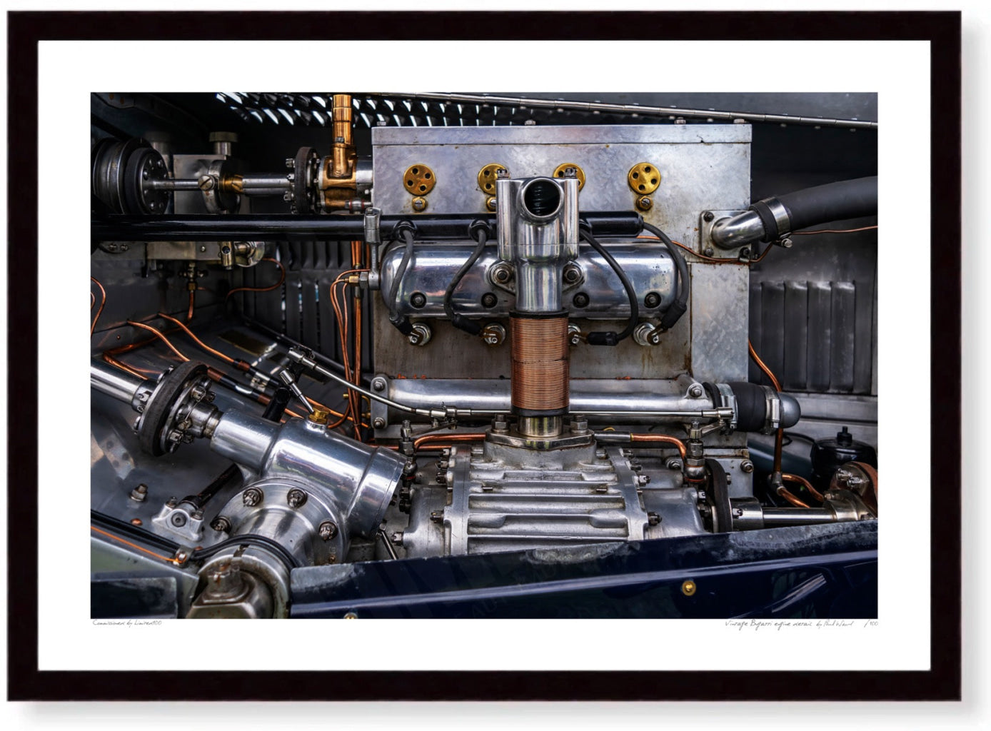 Vintage Bugatti engine detail