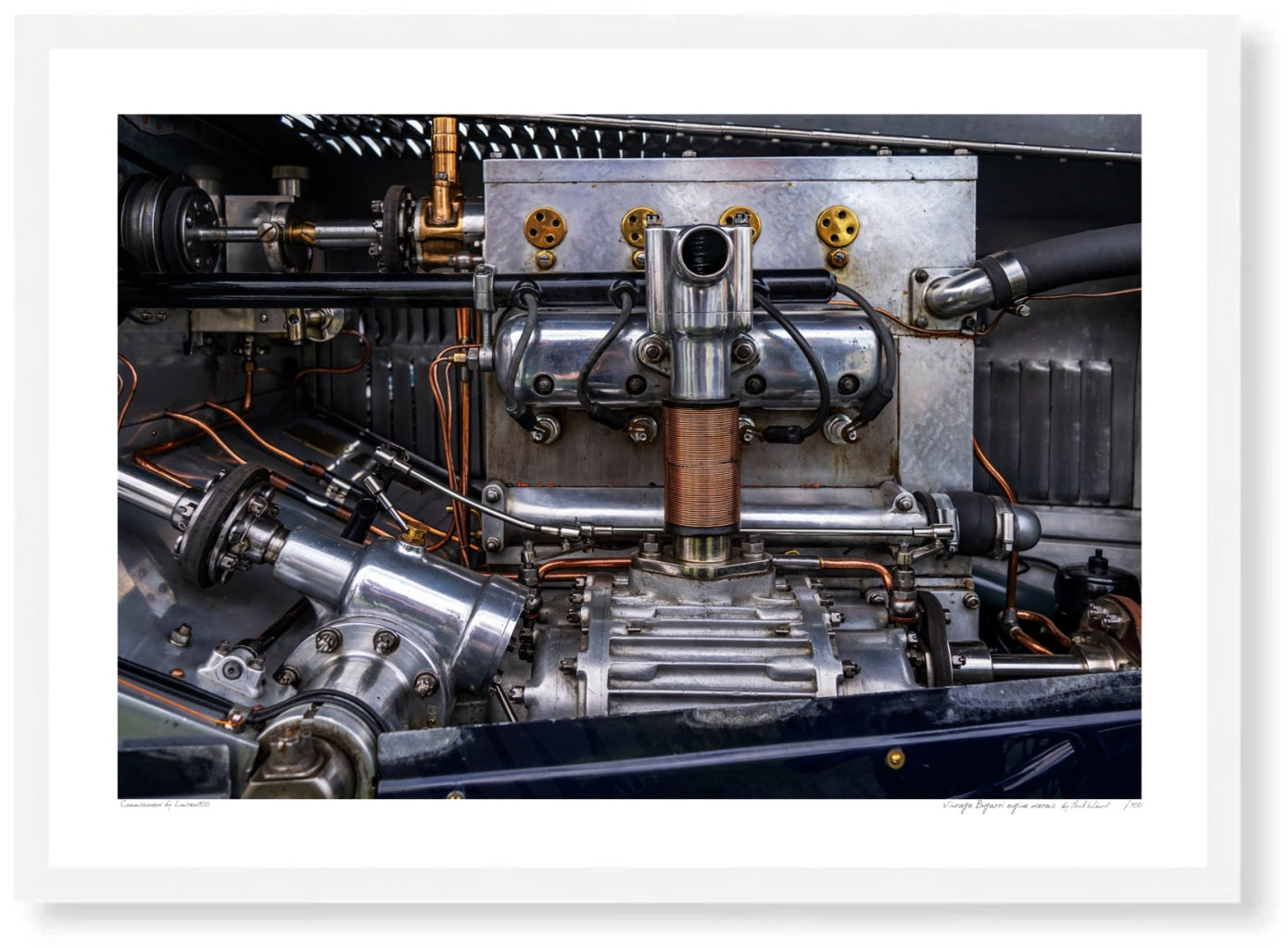 Vintage Bugatti engine detail