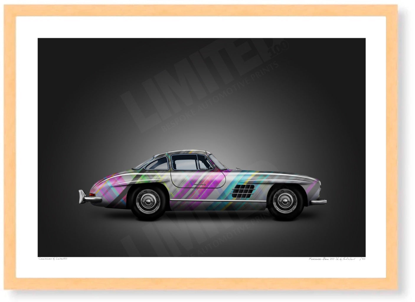 Mercedes-Benz 300 SL (technicolour on black)