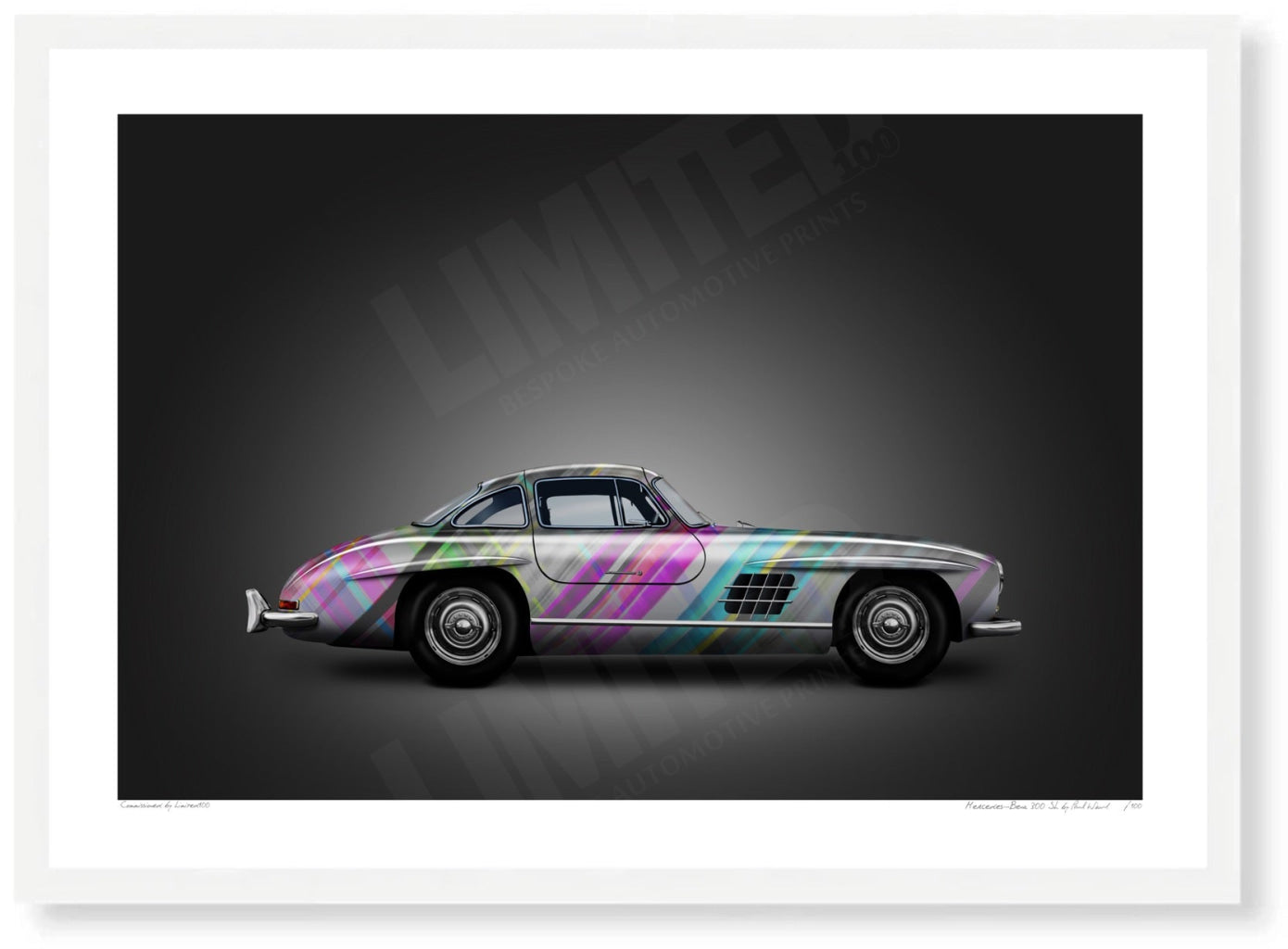 Mercedes-Benz 300 SL (technicolour on black)
