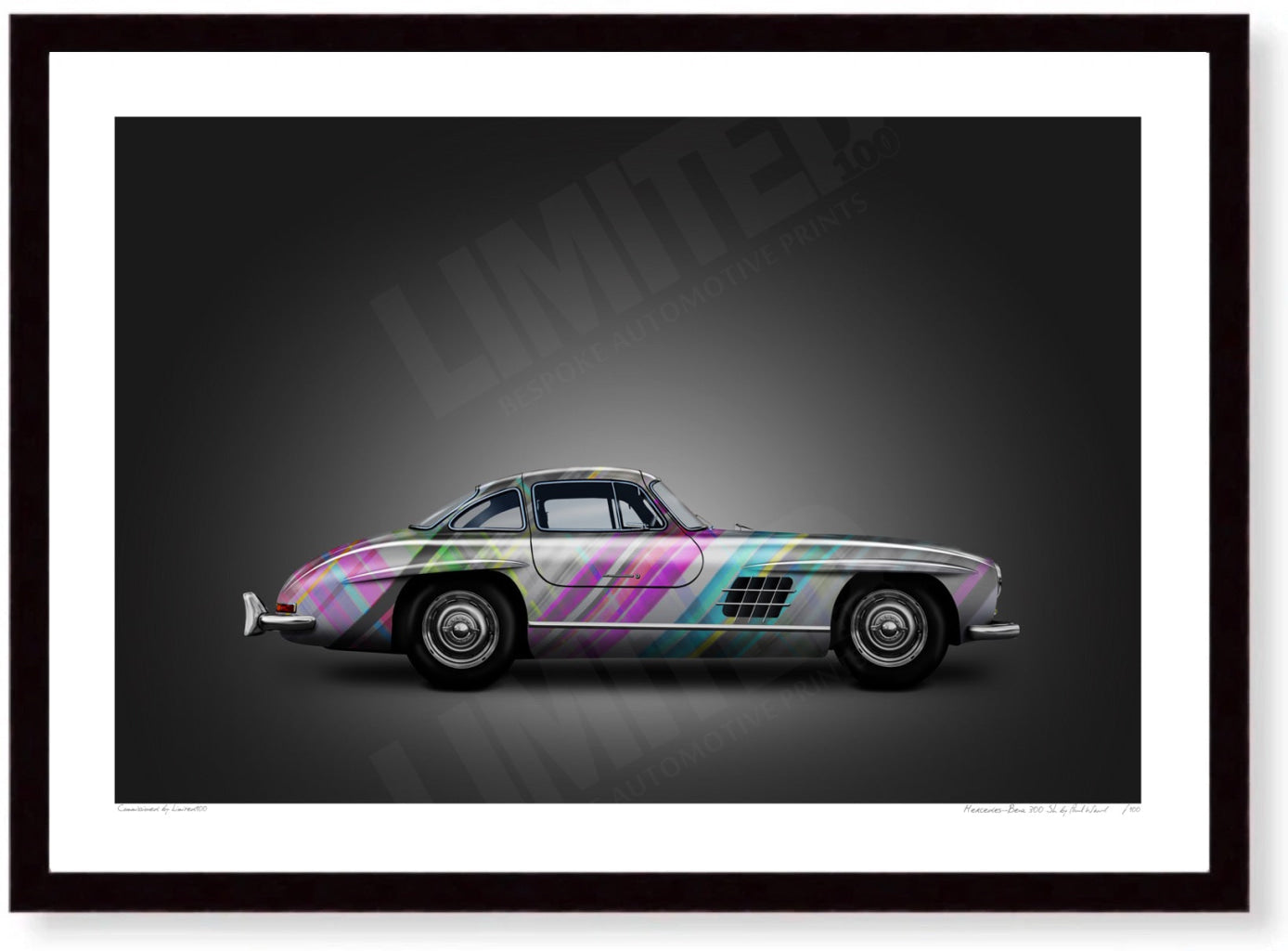Mercedes-Benz 300 SL (technicolour on black)