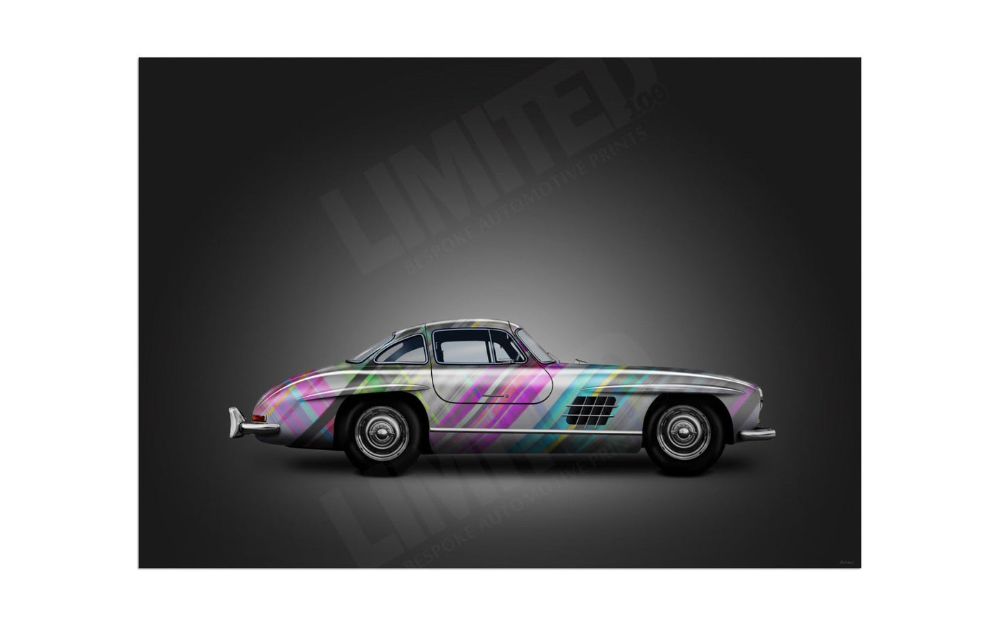 Mercedes-Benz 300 SL (technicolour on black)